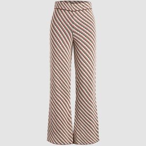 Striped Knit Wide Leg Pants